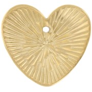 Breloques coeur martelé 13x15 mm - Acier inoxydable 304L Doré x2