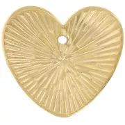 Breloques coeur martelé 13x15 mm - Acier inoxydable 304L Doré x2