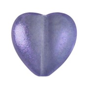 Perle coeur en verre 16x15 mm - Candy Blueberry x1|raw }}