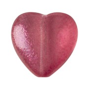 Perle coeur en verre 16x15 mm - Candy Raspberry x1|raw }}