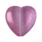 Perle coeur en verre 16x15 mm - Candy Rose x1