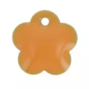 Sequins fleurs en métal et résine époxy 10 mm - Moutarde x10