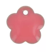 Sequins fleurs en métal et résine époxy 10 mm - Rose Corail x10