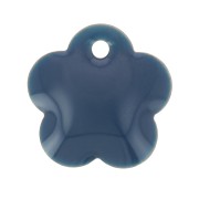 Sequins fleurs en métal et résine époxy 10 mm - Pétrole x10