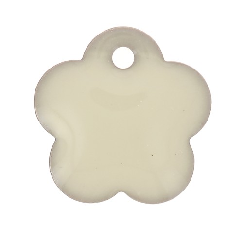 Sequins fleurs en métal et résine époxy 10 mm - Crème x10