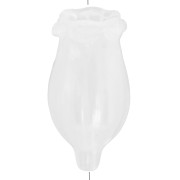 Perle fleur 19x10 mm en acrylique - Blanc transparent x1|raw }}