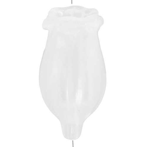 Perle fleur 19x10 mm en acrylique - Blanc transparent x1