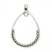 Intercalaire goutte 40x27 mm Placage Argent fin vieilli x1|raw }}