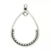 Intercalaire goutte 40x27 mm Placage Argent fin vieilli x1