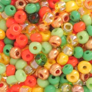Preciosa Perles rocailles 6/0 4 mm - Mix Orange - Jaune - Vert x20g