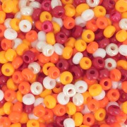 Preciosa Perles rocailles 8/0 3 mm - Mix Orange - Rouge x20g