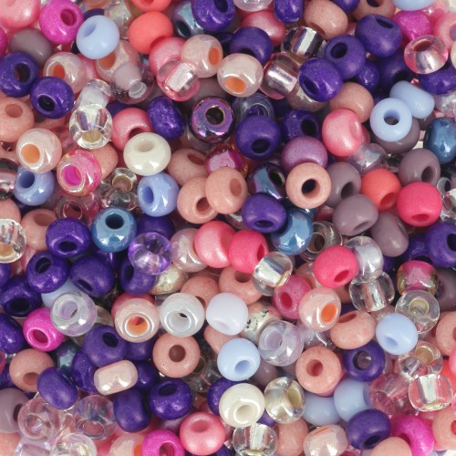 Preciosa Perles rocailles 8/0 3 mm - Mix Violet - Rose x20g