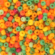 Preciosa Perles rocailles 8/0 3 mm - Mix Orange - Vert x20g|raw }}