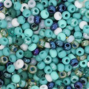 Preciosa Perles rocailles 8/0 3 mm - Mix Turquoise x20g