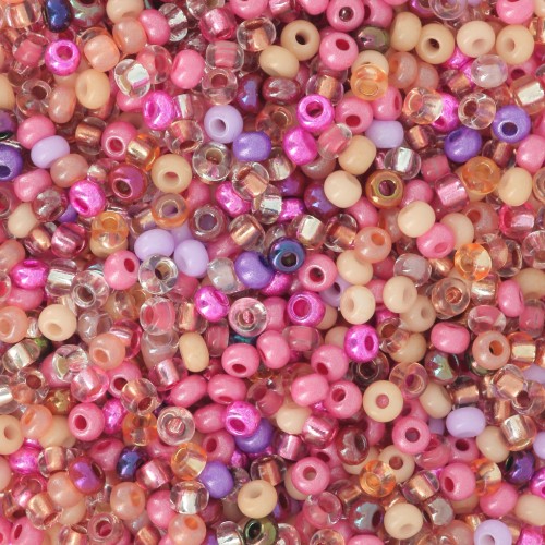 Preciosa Perles rocailles 11/0 2 mm - Mix Rose - Nude x20g