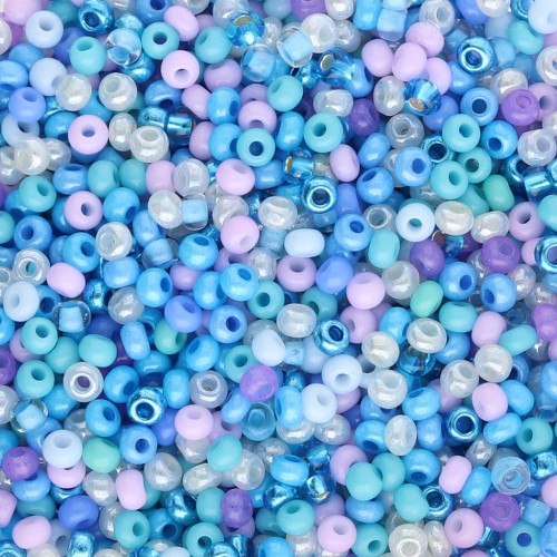 Preciosa Perles rocailles 11/0 2 mm - Mix Multi-Bleu - Lilas x20g