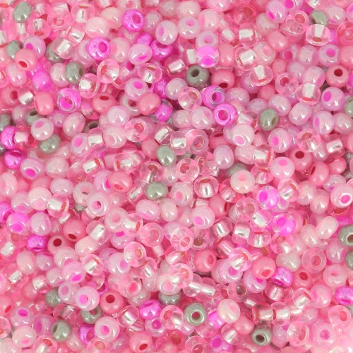 Preciosa Perles rocailles 11/0 2 mm - Mix Rose - Gris x20g