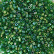 Preciosa Perles rocailles Two Cuts 11/0 2 mm - Transparent Green Rainbow x20g|raw }}