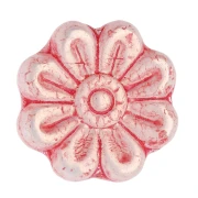 Perles fleurs 18 mm en verre - Alabaster Rouge x4