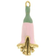 Pendentif fleur 23x11 mm résine époxy - Acier inoxydable 304L Doré - Rose clair
