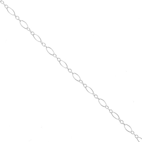 Chaîne maille fantaisie alternée (1x3) 3.9 mm - Argent 925 x50cm