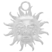 Breloque soleil motif visage 16 mm - Argent 925 x1
