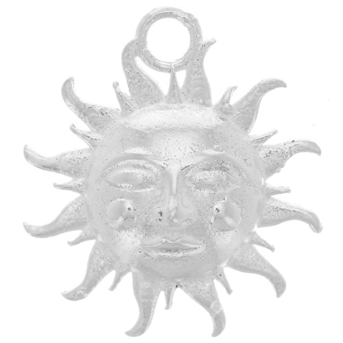 Breloque soleil motif visage 16 mm - Argent 925 x1