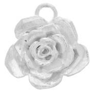 Breloque fleur rose 14 mm - Argent 925 x1|raw }}