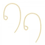 Crochets d'oreilles fil travaillé 13mm en Gold filled (or laminé)   x2|raw }}