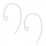 Crochets d'oreilles fil travaillé 13mm en Argent 925  x2|raw }}