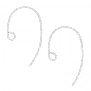 Crochets d'oreilles fil travaillé 13mm en Argent 925  x2