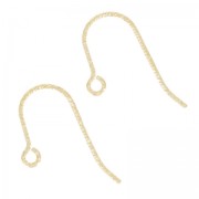 Crochets d'oreilles fil travaillé 12,5mm en Gold filled (or laminé)  x2