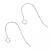 Crochets d'oreilles fil travaillé 12,5mm en Argent 925  x2