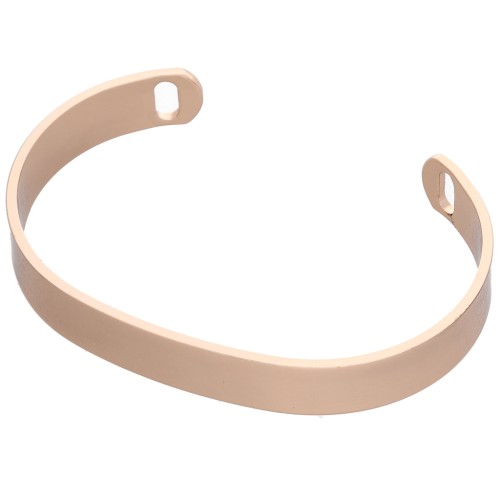 Bracelet jonc ovale 2 trous 16 cm doré rose x1