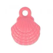 Breloque teintée coquillage 10x13 mm Framboise x1