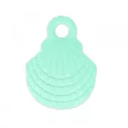 Breloque teintée coquillage 10x13 mm Green Turquoise x1