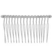 Barrette peigne à cheveux 62x35 mm - Argenté x1