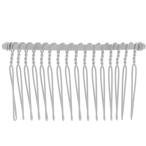 Barrette peigne à cheveux 62x35 mm - Argenté x1