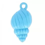 Breloque teintée coquillage 24x13 mm Bleu x1