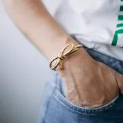 Bracelet jonc avec noeud 22x150 mm - Acier inoxydable 304L Doré x1