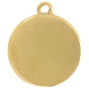 Breloque ronde étoile de mer 14mm résine époxy - Acier inox 304L Doré - Bleu clair