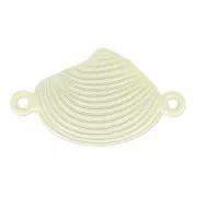 Intercalaire coquillage teinté 2 anneaux 25 mm Jonquil x1