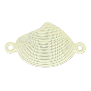 Intercalaire coquillage teinté 2 anneaux 25 mm Jonquil x1