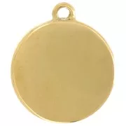 Breloque ronde étoile de mer 14 mm résine époxy - Acier inox 304L Doré - Blanc x1