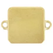 Intercalaire carré palmier 16x12 mm résine époxy - Acier inox 304L Doré - Rose