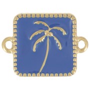 Intercalaire carré palmier 16x12 mm résine époxy - Acier inox 304L Doré - Bleu roi|raw }}