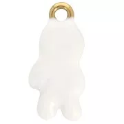 Breloque astronaute 25x12 mm Résine époxy Acier inoxydable 304L Doré Blanc x1