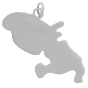 Pendentif Martinique 25x14 mm - Acier inoxydable 316L x1