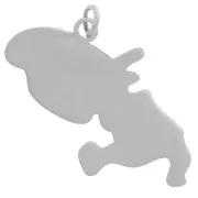 Pendentif Martinique 25x14 mm - Acier inoxydable 316L x1