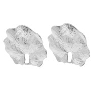 Clous d'oreilles feuille travaillé 23x26 mm - Acier inoxydable 304L x2